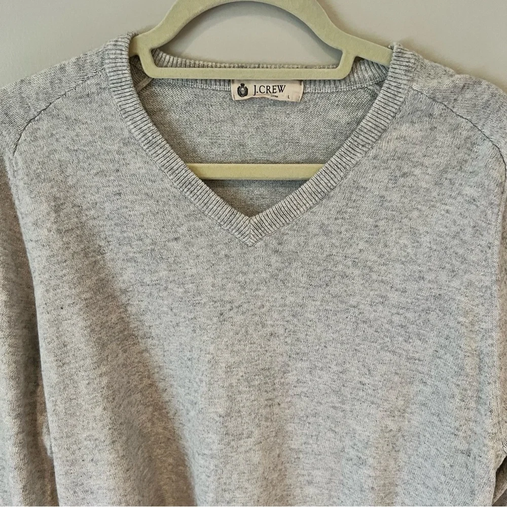 J. Crew Lightweight V-Neck Gray Sweater | L